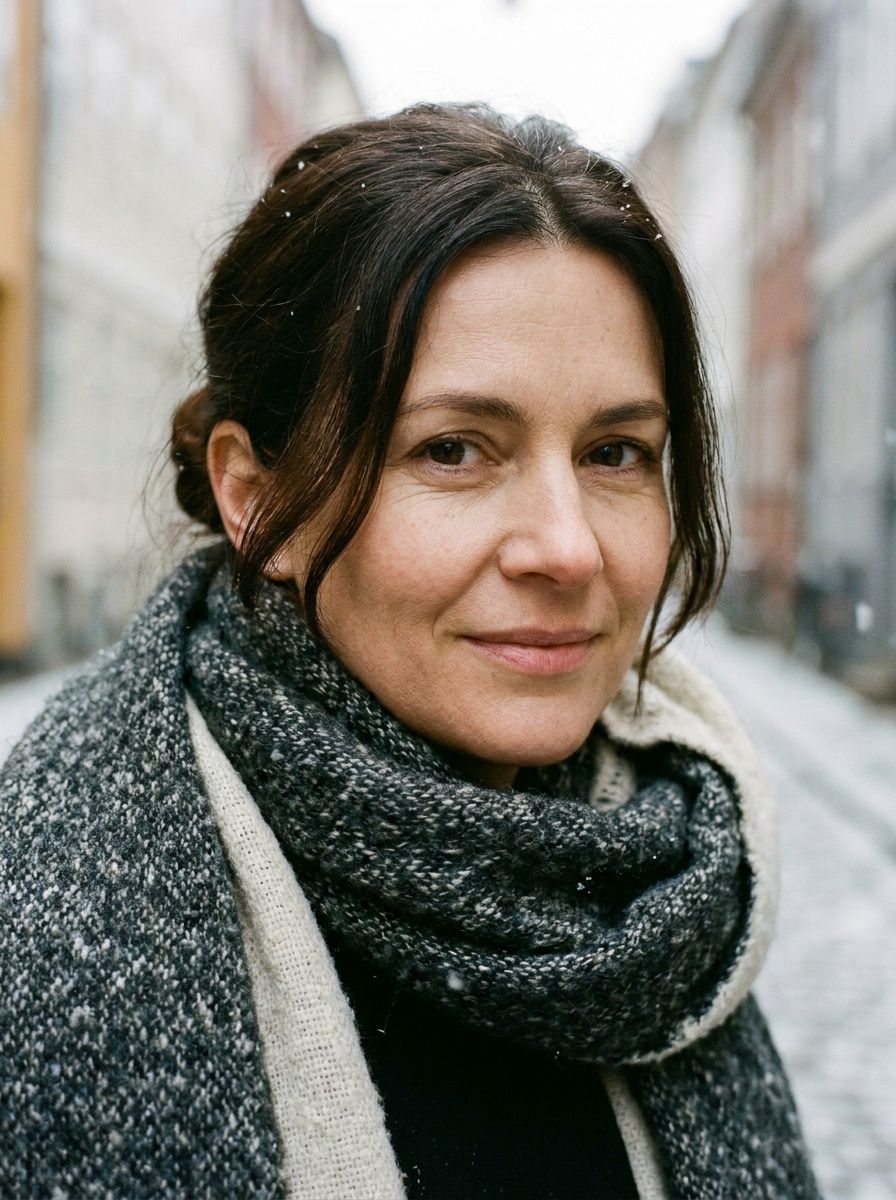 Low Bun mit Wollschal - Winterfrisuren für lange Haare